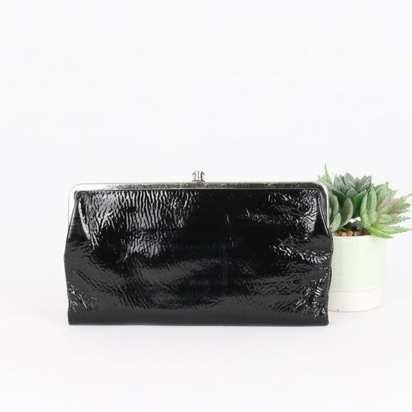 Hobo Lauren Black Patent Leather Wallet / Clutch - Picture 3 of 9